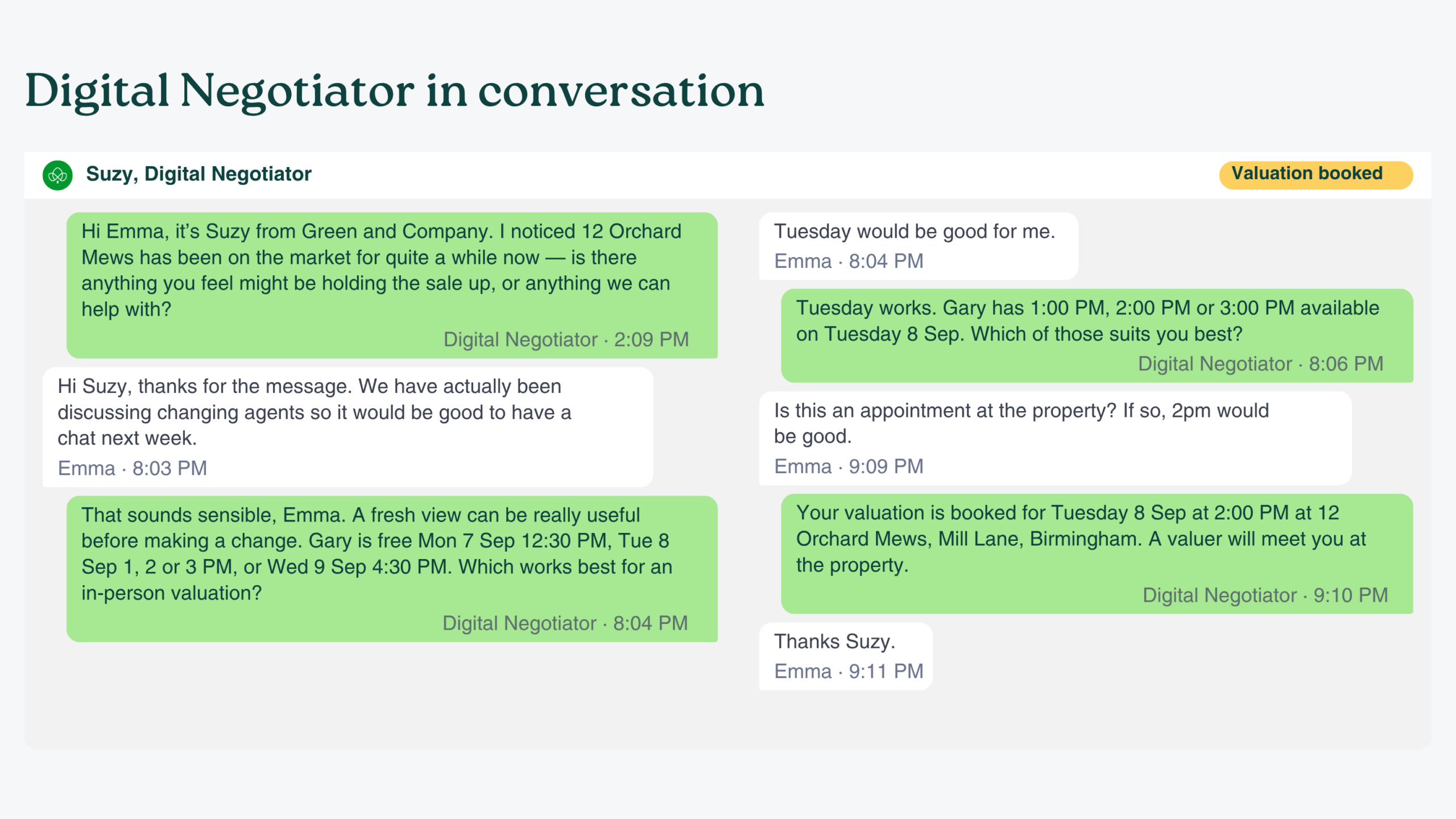Digital Negotiator conversation
